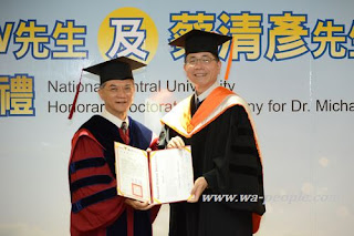 圖說：工研院董事長蔡清彥接受中央大學頒授名譽博士。