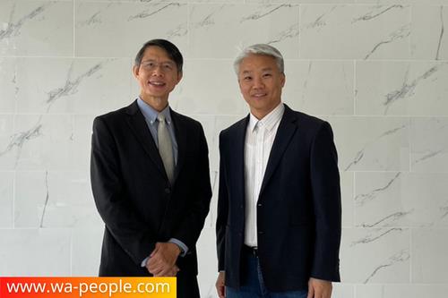 圖說:是德科技與信曜科技,共推5G O-RAN技術發展。台灣是德科技董事長張志銘(左),與信曜科技創辦人黎志明合影。