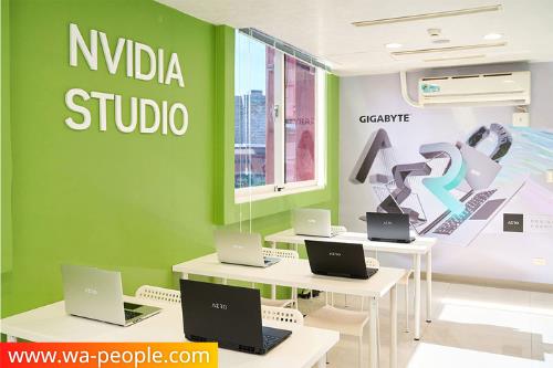 圖說：技嘉攜手NVIDIA及國立臺灣師範大學設計學系，打造「NVIDIA Studio x GIGABYTE 協作空間」，全面採用GIGABYTE AERO系列創作者筆電。